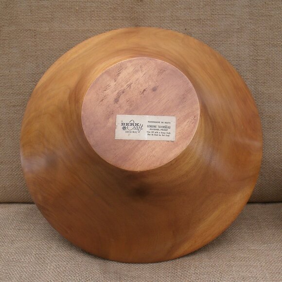 Vintage Berk Craft Wood Salad Serving Set Handmade in Haiti - Picture 9 of 16